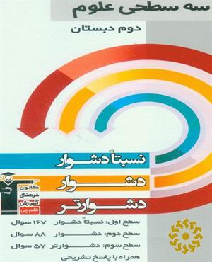 سه سطحی علوم دوم دبستان نسبتا دشوار، دشوار، دشوارتر براساس درصد مراجعه در آزمون‌های  استاندارد کانون